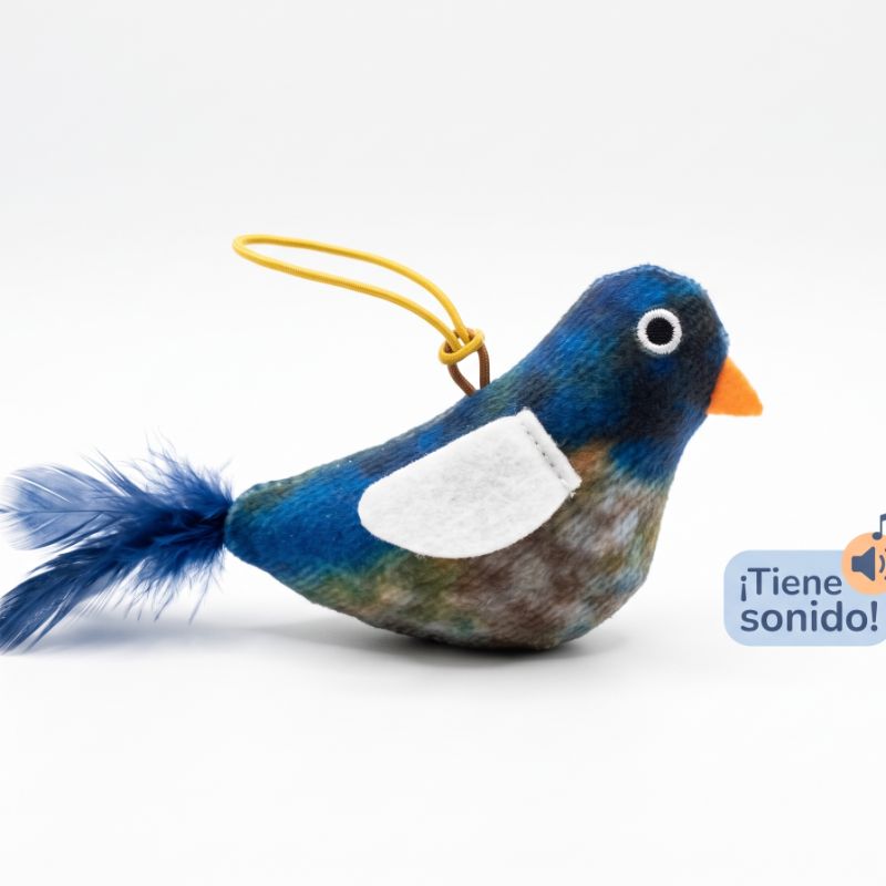 Ave interactiva con sonido de silbato para felinos